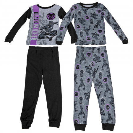 Black Panther Character 4-Piece Long Sleeve Pajama Set